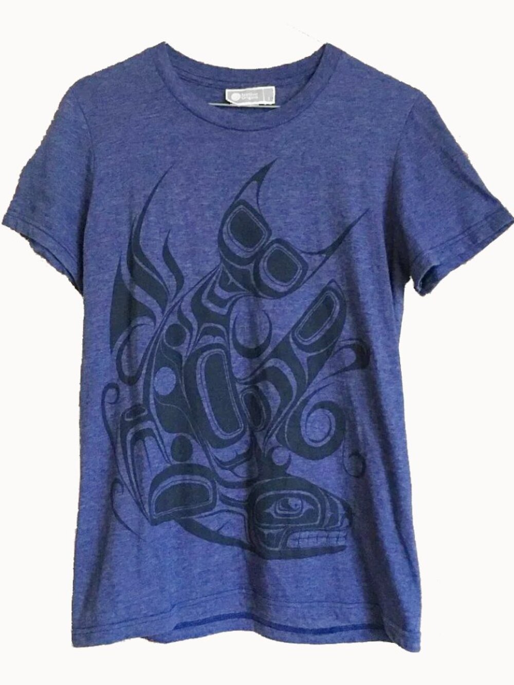 Blue Orca Indigenous Artist Cotton Blend T-shirt Small